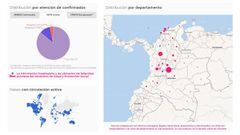 Mapa de casos y muertes por coronavirus por departamentos en Colombia: hoy, 8 de mayo
