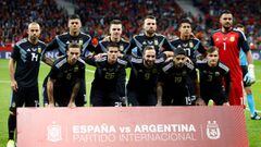 Soccer Football - International Friendly - Spain vs Argentina - Wanda Metropolitano, Madrid, Spain - March 27, 2018  Argentina players pose for a team group photo before the match   REUTERS/Javier Barbancho