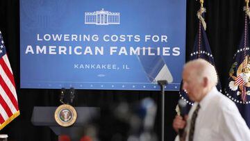 US President Joe Biden speaks during a visit to a family farm in Kankakee, Illinois, US, on Wednesday, May 11, 2022. Biden, seeking to undercut the climbing cost of food, will propose new measures to reduce costs for US farmers.