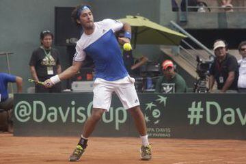 Santiago, 06 de marzo 2016. 
Gozalo Lama en el ultimo partido de la serie de la Zona Americana de Copa Davis.  