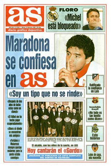 Diego Maradona speaks to AS in December 1982 during his brief spell as a Sevilla player