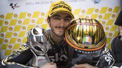 Podium, trophy, BAGNAIA Francesco (Ita) SKY Racing Team VR46 (Kalex), 3rd and World Championambiance, portrait ambiance during the Moto2 Shell Malaysia Motorcycle Grand Prix from November 2nd to 4th 2018 at the Sepang circuit , Malaysia -  / DPPI *** Loca