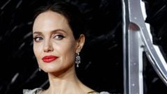 FILE PHOTO: Actor Angelina Jolie poses as she attends the UK premiere of &quot;Maleficent: Mistress of Evil&quot; in London, Britain October 9, 2019. REUTERS/Peter Nicholls/File Photo