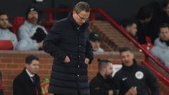Manchester (United Kingdom), 28/04/2022.- Manchester United manager Ralf Rangnick reacts during the English Premier League soccer match between Manchester United and Chelsea FC in Manchester, Britain, 28 April 2022. (Reino Unido) EFE/EPA/PETER POWELL EDIT