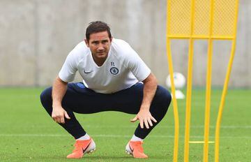 Chelsea manager Frank Lampard looks on during a Chelsea training session at Nack 5 Stadium Omiya on July 21, 2019 in Saitama, Japan.