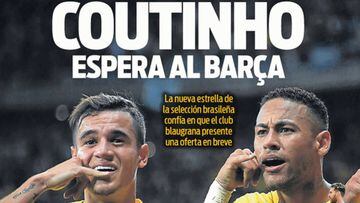 La prensa de Barcelona habla de la posible llegada de Coutinho