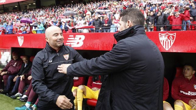 Simeone se reencuentra con Sampaoli tras las críticas de 2018