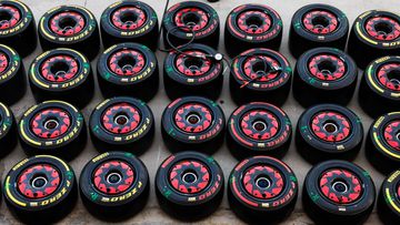 Neumáticos Pirelli de los test de Bahréin 2023.