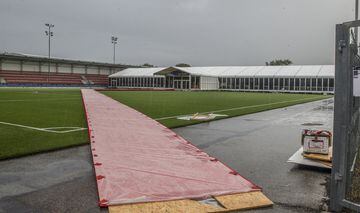 Tallinn's A. Le Coq Arena gets ready for the Uefa Super Cup