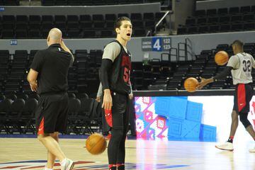 El italiano Ryan Arcidiacono, durante el entrenamiento de los Bulls.