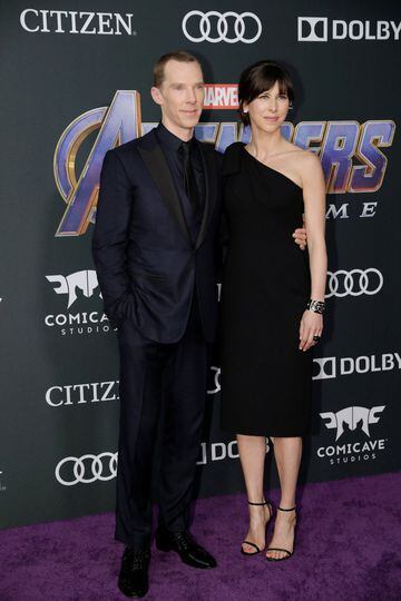 Benedict Cumberbatch (Doctor Strange) y su esposa Sophie Hunter en la premiere mundial Avengers: Endgame en Los Ángeles, California. 