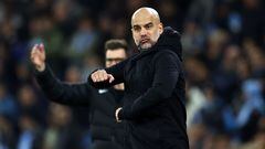 El entrenador del Manchester City, Pep Guardiola, durante el partido de Champions League entre el Manchester City y el Young Boys.