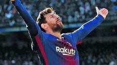 Messi celebra un gol en el Santiago Bernab&eacute;u. 