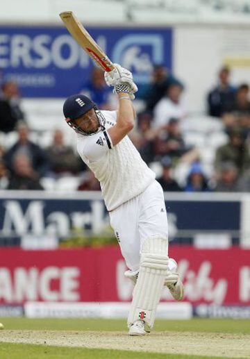 Britain Cricket - England v Sri Lanka - First Test - Headingley - 19/5/16
England's Jonny Bairstow in action hitting a six