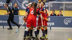 La Selección española femenina de Hockey Patines, tras derrotar a Francia (11-1) en las semifinales del Europeo.
08-12-2023