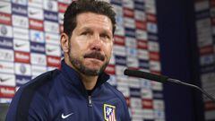 Diego Simeone, during Saturday&#039;s press conference. 