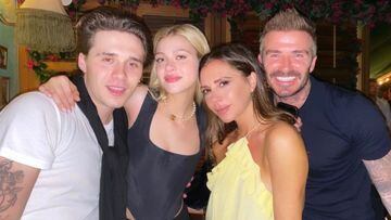 Brooklyn Beckham, Nicola Peltz, David y Victoria Beckham v&iacute;a Instagram.