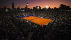 BUENOS AIRES, ARGENTINA - FEBRUARY 14: General view of Guillermo Vilas Court during a match between Pablo Cuevas of Uruguay and Diego Schwartzman of Argentina during day 5 of ATP Buenos Aires Argentina Open at Buenos Aires Lawn Tennis Club on February 14, 2020 in Buenos Aires, Argentina. (Photo by Marcelo Endelli/Getty Images)