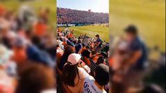 Bañan en líquidos a aficionado de Monterrey por gritar gol de su equipo