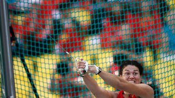 Russia&#039;s Tatyana Lysenko competing during the women&#039;s hammer throw final at the 2013 IAAF World Championships at the Luzhniki stadium in Moscow.