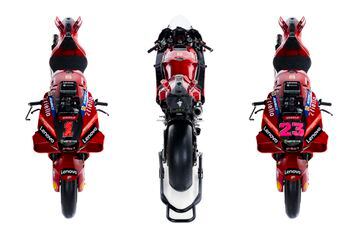 Ducati ha presentado en Madonna di Campiglio a sus equipos de MotoGP y Superbike para la temporada 2023. Los detalles de la Desmosedici  son un propulsor 4 tiempos V4 a 90º, refrigeración por líquido, distribución desmodrómica con doble árbol de levas en cabeza y 4 válvulas por cilindro.