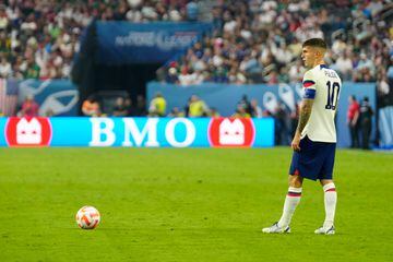 Christian Pulisic during the 2023 CONCACAF Nations League final at Allegiant Stadium on June 18, 2023 in Las Vegas, Nevada.