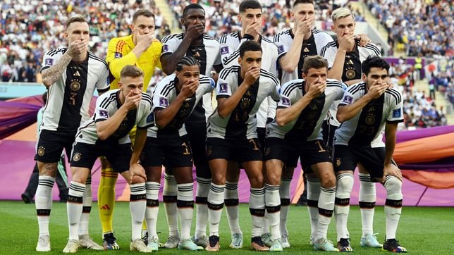Why did German players cover their mouths before Japan game?
