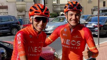 Egan Bernal entrena en Mónaco con Richard Carapaz