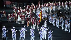 Desfile en la ceremonia de apertura de los Juegos Paralímpicos de Tokio 2020 de los integrantes de la expedición española.