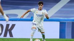 MADRID, SPAIN - SEPTEMBER 22: (BILD OUT) Miguel Gutierrez of Real Madrid CF controls the ball during the LaLiga Santander match between Real Madrid CF and RCD Mallorca at Estadio Santiago Bernabeu on September 22, 2021 in Madrid, Spain. (Photo by Berengui/DeFodi Images via Getty Images)
PUBLICADA 10/02/22 NA MA05 1COL