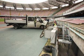 El estadio Sao Paolo del Napoli ha sufrido unas mejoras para el próximo partido.