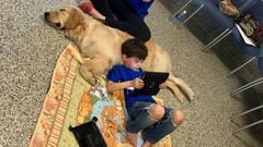 Un niño autista interacciona por primera vez con su perro