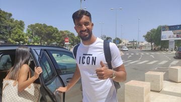 Pacheco en su llegada a Almería