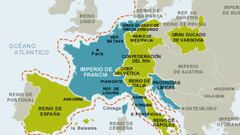El mapa de la conquista de Napoleón: todos los territorios que ocupó ‘El Pequeño Corso’