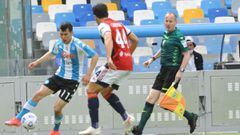 Discreta participación de 'Chucky' Lozano en el empate del Napoli contra Cagliari