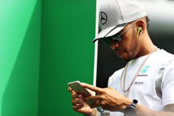  Lewis Hamilton of Great Britain and Mercedes GP on the drivers parade before the Formula One Grand Prix of Italy at Autodromo di Monza on September 4, 2016 in Monza, Italy. 