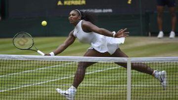 All England Lawn Tennis & Croquet Club, Wimbledon, England - 9/7/16 USA's Serena Williams in action against Germany's Angelique Kerber during the womens singles final