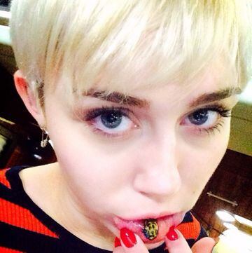 Hace unos años la cantante Miley Cyrus sumó un nuevo tatuaje a su colección grabándose un dibujo de un felino llorando en el interior de su labio inferior.