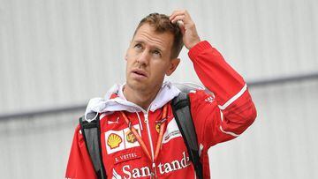 Vettel al llegar a Hungaroring.