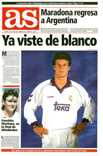 Danish legend Michael Laudrup signs for Real Madrid in June 1994