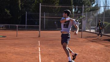 El tenista español Carlos Alcaraz, durante un entrenamiento