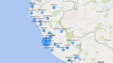 Mapa de casos por coronavirus por departamento en Perú: hoy, 12 de abril