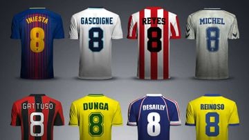 Legendarios futbolistas con el número 8