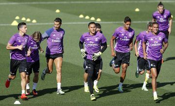 KEYLOR NAVAS trains with the Real Madrid squad