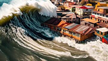 Muestran cómo sería un tsunami en Valparaíso, según la Inteligencia Artificial
