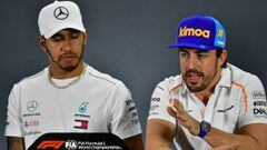 Lewis Hamilton y Fernando Alonso. 