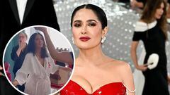 Salma Hayek sufrió un problema de vestuario en medio de un baile para celebrar su llegada a  24 millones de seguidores en Instagram.