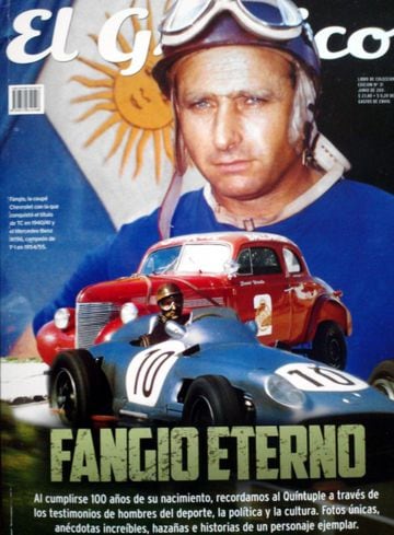 Portada de julio de 1995 dedicada a Juan Manuel Fangio. El piloto argentino, 4 veces campeón del mundo de F1 en los 50, falleció en Buenops Aires aquel año.
