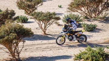 02 Quintanilla Pablo (chl), Husqvarna, Rockstar Energy Husqvarna Factory Racing, Moto, Bike, action during the 1st stage of the Dakar 2021 between Jeddah and Bisha, in Saudi Arabia on January 3, 2021 - Photo Fr&eacute;d&eacute;ric Le Floc&acirc;&euro;&trade;h / DPPI AFP7  03/01/2021 ONLY FOR USE IN SPAIN