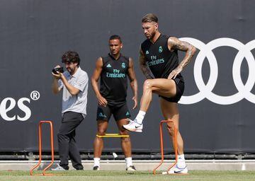 Ramos, hard at it, in yesterday's session.